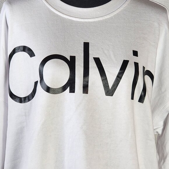 Calvin Klein Performance White Black Chest Logo Cotton Poly Activewear Top XXL - Picture 2 of 16